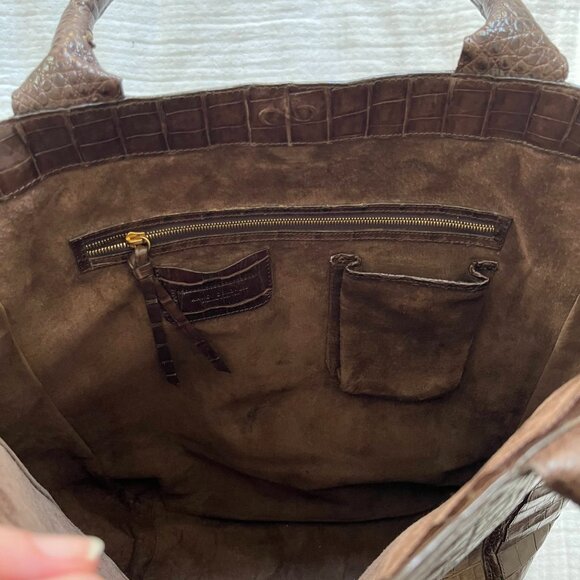Nancy Gonzlez Brown Crocodile leather handbag tote cabas - Picture 5 of 14